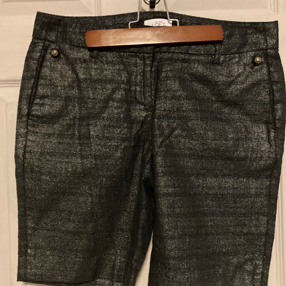Size 6 Marisa shorts from Loft silvery black in color.